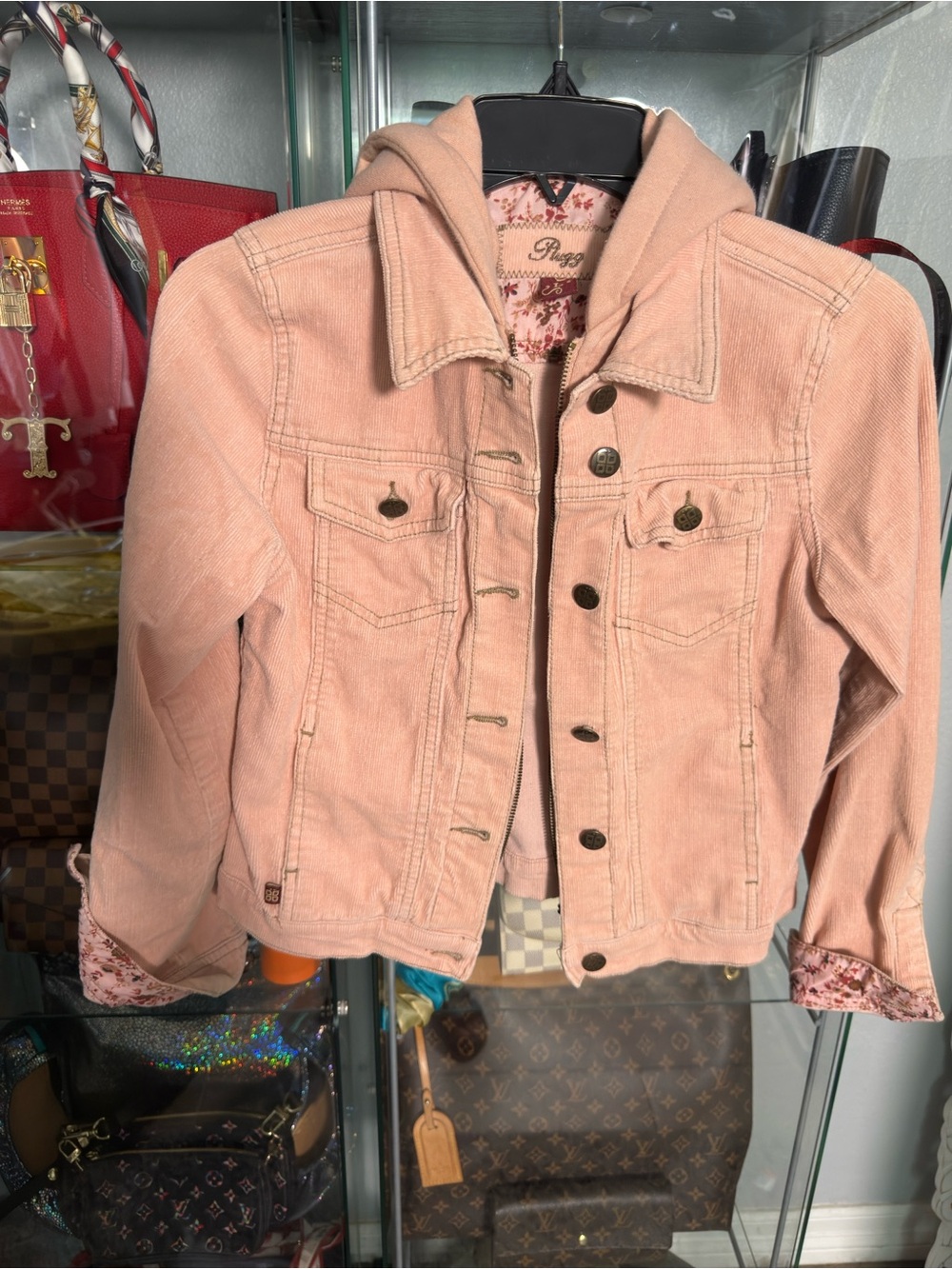Plugg Pink Hooded Denim Jacket